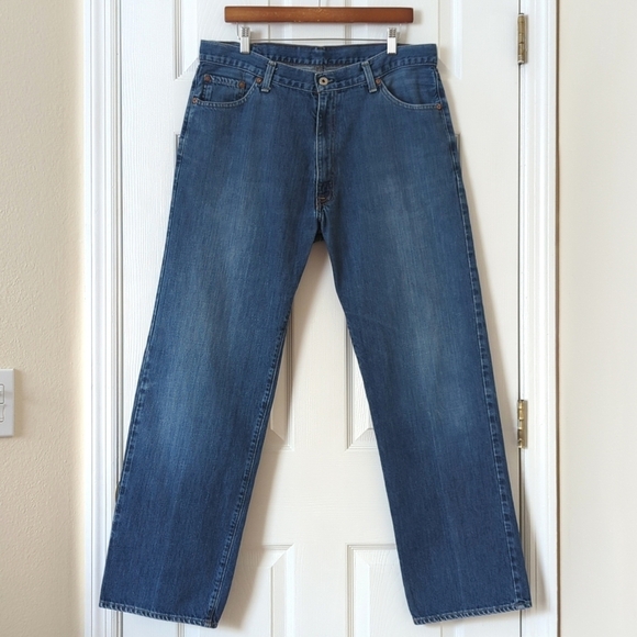 Polo Ralph Lauren 90's Vintage Medium Wash Relaxed Fit Straight Leg Jeans 36x32